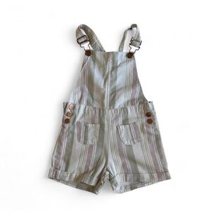 Vintage Style Striped Overalls Girls Size 6 Cottagecore Pastel Shorts